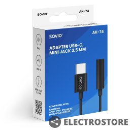 Savio Adapter audio - USB-C Jack 3,5mm AK-74