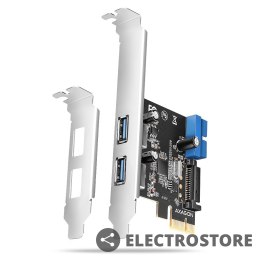 AXAGON PCEU-232RS Kontroler PCIe 2+2x port USB 3.2 GEN 1, UASP, SP & LP 15-pin SATA zasilacz