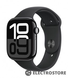 Apple Watch Series 10 GPS + Cellular, koperta 46 mm z aluminium w kolorze onyksu z paskiem sportowym w kolorze czarnym - rozmiar S/M