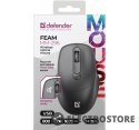 Defender Mysz bezprzewodowa silent click FEAM MM-296 RF 1600 DPI Czarna