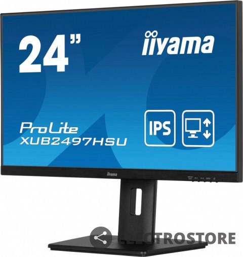IIYAMA Monitor 24 cale XUB2497HSU-B2 IPS, HDMI, DP, 2x2W, 2xUSB, Pivot, HAS(150mm) /5y/ IIYAMA Monitor 24 cale XUB2497HSU-B2 IPS, HDMI, DP, 2x2W, 2xUSB, Pivot, HAS(150mm) /5y/