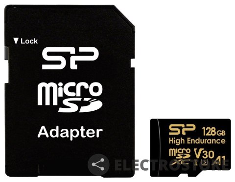 Silicon Power Karta pamięci microSDXC High Endurance 128GB V30 UHS-1 U3 A1 24/7 + ADAPTER microSD-SD