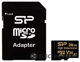 Silicon Power Karta pamięci microSDXC High Endurance 256GB V30 UHS-1 U3 A1 24/7 + ADAPTER microSD-SD