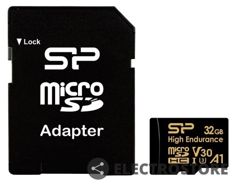 Silicon Power Karta pamięci microSDHC High Endurance 32GB V30 UHS-1 U3 A1 24/7 + ADAPTER microSD-SD