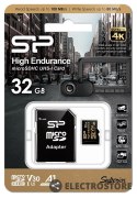 Silicon Power Karta pamięci microSDHC High Endurance 32GB V30 UHS-1 U3 A1 24/7 + ADAPTER microSD-SD