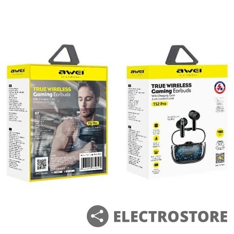 AWEI Słuchawki Bluetooth TWS T52 Pro2 Czarne AWEI Słuchawki Bluetooth TWS T52 Pro2 Czarne