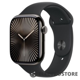 Apple Watch Series 10 GPS + Cellular, koperta 46 mm z tytanu w kolorze łupkowym z paskiem sportowym w kolorze czarnym - rozmiar M/L