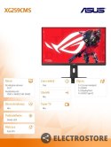 Asus Monitor 25 cali XG259CMS F-IPS FHD 144Hz HDMI USB DP USB-C PIVOT