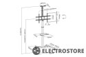 Digitus Stojak mobilny pojedynczy z półką, 1xLCD, max. 70", max. 50kg, VESA max. 600x400 pivot