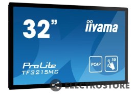 IIYAMA Monitor dotykowy 32 cale TF3215MC-B2 POJ.30PKT.VA.VGA.HDMI.DP.500cd/m2.3000:1/8ms.24/7.7H.IP65(front).PION/POZIOM.200x200mm(vesa