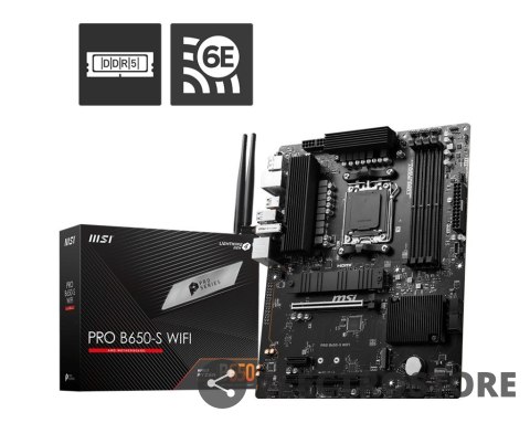 MSI Płyta główna PRO B650-S WIFI AM5 4DDR5 HDMI/DP ATX MSI Płyta główna PRO B650-S WIFI AM5 4DDR5 HDMI/DP ATX