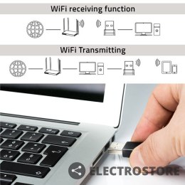 Qoltec Bezprzewodowy ultra szybki mini adapter NANO WiFi | Standard N | USB 2.0 | 300Mbps