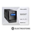 Qoltec Zasilacz awaryjny UPS | Monolith | 850VA | 480W | LCD | USB | RJ45