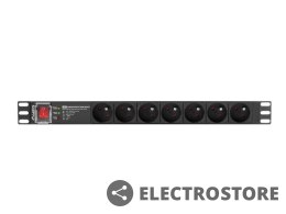 Lanberg Listwa zasilająca rack PDU 19 cali 1U 16A 7X 230V PL SPD-3MP 2m czarna