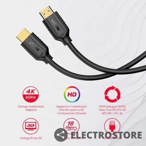 Unitek Kabel HDMI 2.0 4K 60HZ ;15m C11079BK-15M Unitek Kabel HDMI 2.0 4K 60HZ ;15m C11079BK-15M