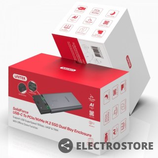Unitek Obudowa Stacja klonująca Dyski USB-C; 2x M.2 PCIe/NVMe; 20Gbps
