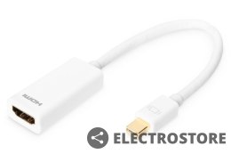 Digitus Kabel adapter Displayport 1080p 60Hz FHD Typ miniDP/HDMI A M/Ż biały 0,15m