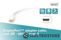 Digitus Kabel adapter Displayport 1080p 60Hz FHD Typ miniDP/HDMI A M/Ż biały 0,15m