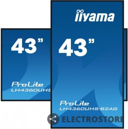 IIYAMA Monitor 43 LH4360UHS-B2A 24/7, 500cd, 4K, VA, Wifi, 6.5ms, 3xHDMI, 2xUSBR, J45, RS-232C