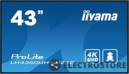 IIYAMA Monitor 43 LH4360UHS-B2A 24/7, 500cd, 4K, VA, Wifi, 6.5ms, 3xHDMI, 2xUSBR, J45, RS-232C