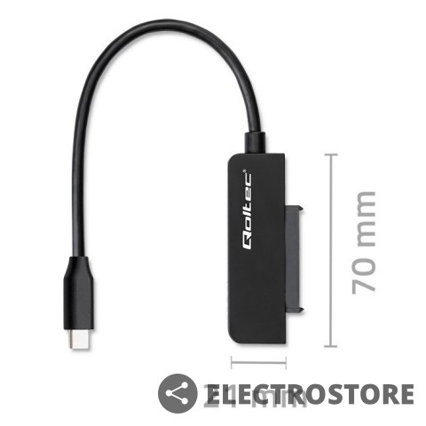 Qoltec Adapter SATA | Przejściówka na dysk SSD HDD 2.5" | USB-C | Super speed 5Gb/s | 2TB Qoltec Adapter SATA | Przejściówka na dysk SSD HDD 2.5" | USB-C | Super speed 5Gb/s | 2TB