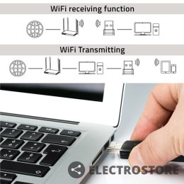 Qoltec Szybki bezprzewodowy adapter USB DUAL Wi-Fi 2 x 2dBi | Standard AC | USB 3.0 | 1200Mbps