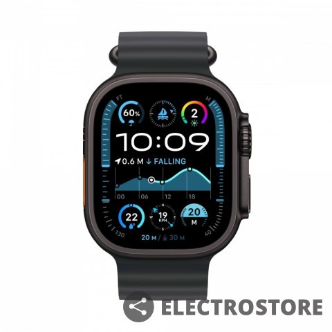 Apple Watch Ultra 2 GPS + Cellular, koperta 49 mm z tytanu w kolorze czarnym z paskiem Ocean w kolorze czarnym Apple Watch Ultra 2 GPS + Cellular, koperta 49 mm z tytanu w kolorze czarnym z paskiem Ocean w kolorze czarnym