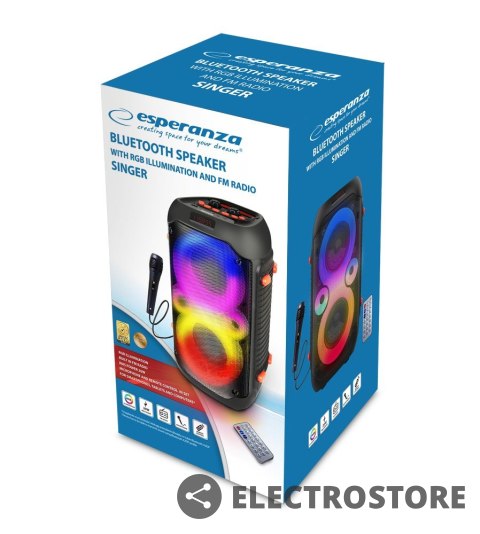 Esperanza Głośnik BT FM LED RGB RYTHM Esperanza Głośnik BT FM LED RGB RYTHM