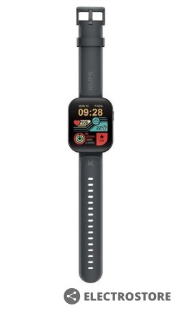 Kumi Smartwatch U6 1.96 cala 300 mAh Czarny