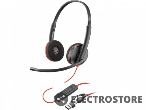 POLY Słuchawki Blackwire 3220 Stereo USB-C Headset +USB-C/A Adapter 8X228A