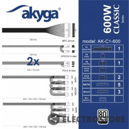 AKYGA Zasilacz AK-C1-600 ATX 600W PRO SERIA A