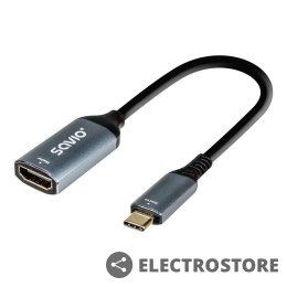 Savio Adapter USB-C (M) - HDMI (F), 4K, 60Hz, aluminium, AK-78