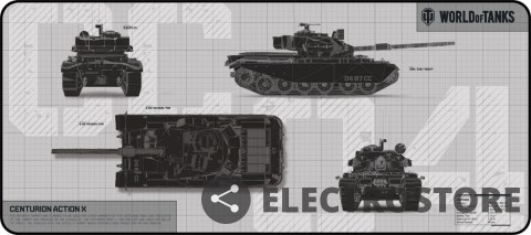 YENKEE Podkładka pod mysz DEFENDER WT90 - wersja limitowana WORLD OF TANKS