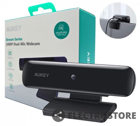 AUKEY PC-W1 Kamera internetowa USB | Full HD 1920x1080 | 1080p | 30fps | mikrofony stereo z redukcja hałasu