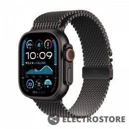 Apple Watch Ultra 2 GPS + Cellular, koperta 49 mm z tytanu w kolorze czarnym z bransoletą mediolańską M z tytanu w kolorze czarnym