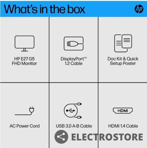 HP Inc. Monitor 27 cali E27 G5 FHD 6N4E2AA HP Inc. Monitor 27 cali E27 G5 FHD 6N4E2AA