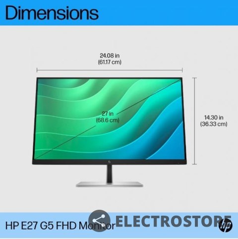 HP Inc. Monitor 27 cali E27 G5 FHD 6N4E2AA HP Inc. Monitor 27 cali E27 G5 FHD 6N4E2AA