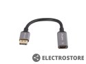 Lanberg Adapter Displayport(M)- HDMI(F)4K na kablu 20cm srebrny