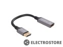 Lanberg Adapter Displayport(M)- HDMI(F)8K na kablu 20cm srebrny