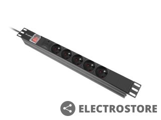 Lanberg Listwa zasilająca rack PDU 19 cali 1U 16A 5x230V 2m czarna C14