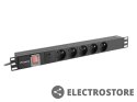 Lanberg Listwa zasilająca rack PDU 19 cali 1U 16A 5x230V 2m czarna C14