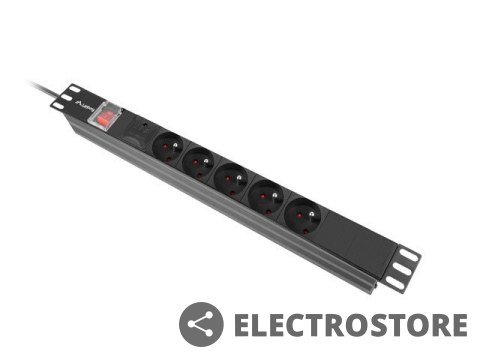 Lanberg Listwa zasilająca rack PDU 19 cali 1U 16A 5x230V 2m czarna