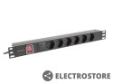 Lanberg Listwa zasilająca rack PDU 19 cali 1U 16A 5xschuko 2m czarna