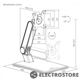 Maclean Uchwyt do monitora dotykowego MC-989 max 8kg VESA 75x75/100x100, 17-32 cale wolnostojący z podstawą