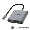 Unitek Adapter USB-C - 2x HDMI 2.0; 4K MST; M/F