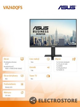 Asus Monitor 24 cale VA24DQFS IPS FHD 100Hz HDMI VGA