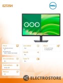 Dell Monitor E2725H 27 cali VA LED FHD/(1920x1080)/16:9/DP/VGA/3Y