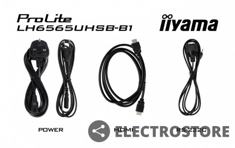 IIYAMA *IIYAMA 65'LH6565UHSB-B1, 24/7,IPS,ANDROID.11,4K,800cd, iiSignage2, SDM, 2x HDMI, DP, 2x USB,2x 10W, RJ45, WiFi, 4/32GB, PIO IIYAMA *IIYAMA 65'LH6565UHSB-B1, 24/7,IPS,ANDROID.11,4K,800cd, iiSignage2, SDM, 2x HDMI, DP, 2x USB,2x 10W, RJ45, WiFi, 4/32GB, PIO