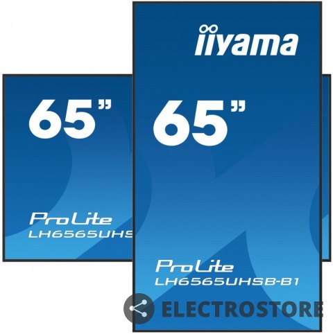 IIYAMA *IIYAMA 65'LH6565UHSB-B1, 24/7,IPS,ANDROID.11,4K,800cd, iiSignage2, SDM, 2x HDMI, DP, 2x USB,2x 10W, RJ45, WiFi, 4/32GB, PIO IIYAMA *IIYAMA 65'LH6565UHSB-B1, 24/7,IPS,ANDROID.11,4K,800cd, iiSignage2, SDM, 2x HDMI, DP, 2x USB,2x 10W, RJ45, WiFi, 4/32GB, PIO