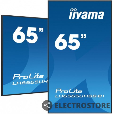 IIYAMA *IIYAMA 65'LH6565UHSB-B1, 24/7,IPS,ANDROID.11,4K,800cd, iiSignage2, SDM, 2x HDMI, DP, 2x USB,2x 10W, RJ45, WiFi, 4/32GB, PIO IIYAMA *IIYAMA 65'LH6565UHSB-B1, 24/7,IPS,ANDROID.11,4K,800cd, iiSignage2, SDM, 2x HDMI, DP, 2x USB,2x 10W, RJ45, WiFi, 4/32GB, PIO